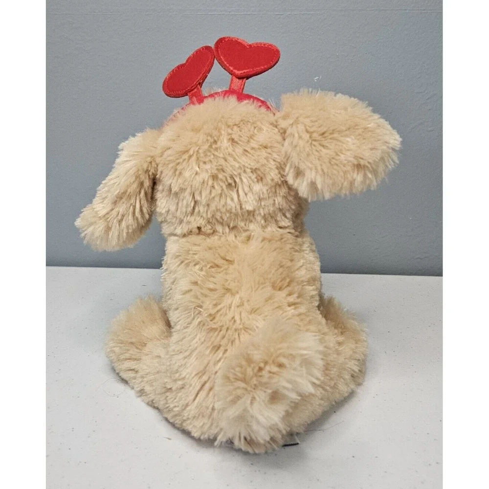 Gund Puppy Dog Heart Plush Tan Valentine's Day Headband Stuffed Toy 9